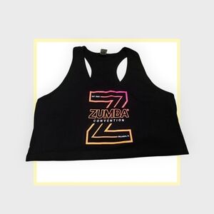 Zumba Black Crop Top with Neon Logo